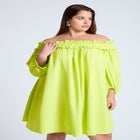 Ruffle Neckline Mini Dress image number null