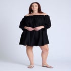 Ruffle Neckline Mini Dress image number null