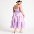 Tiered Satin Maxi Dress image number null