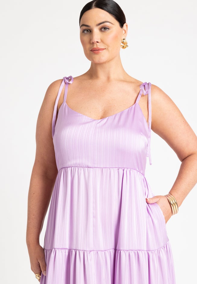 Tiered Satin Maxi Dress image number 2