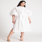 Balloon Sleeve Shirt Dress image number null