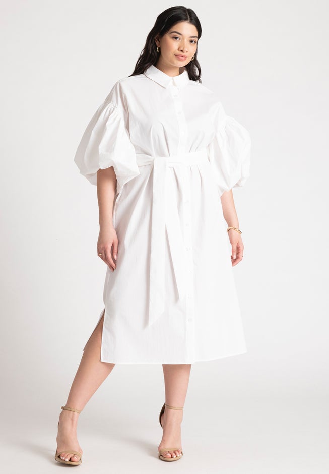 Balloon Sleeve Shirt Dress image number 0