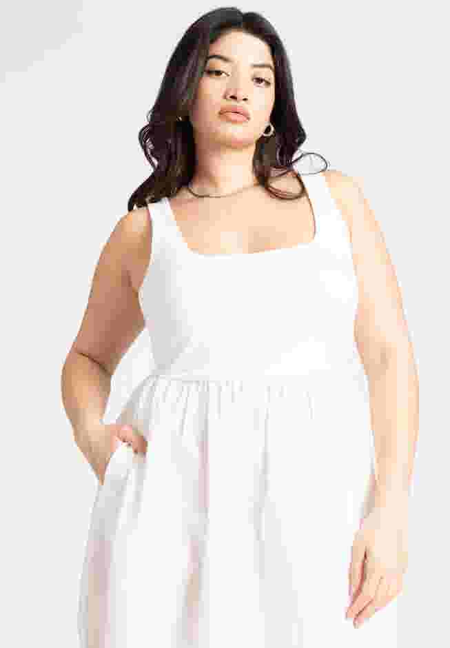 Mixed Fabric Tank Dress image number 2