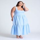 Mixed Fabric Tank Dress image number null