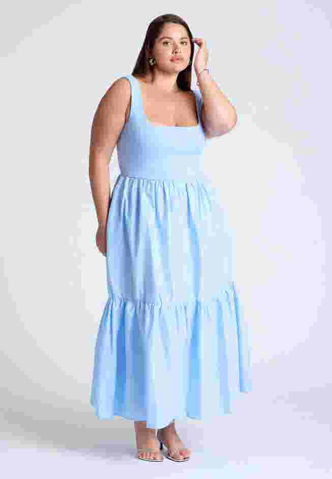 Mixed Fabric Tank Dress image number 1