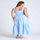 Mixed Fabric Tank Dress image number null