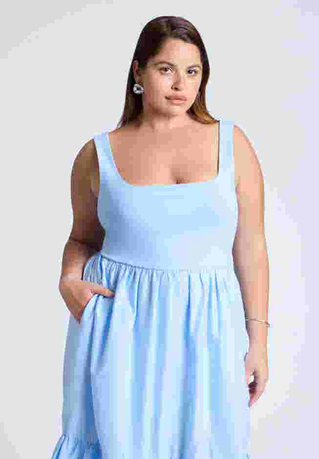 Mixed Fabric Tank Dress image number 3