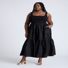 Mixed Fabric Tank Dress image number null