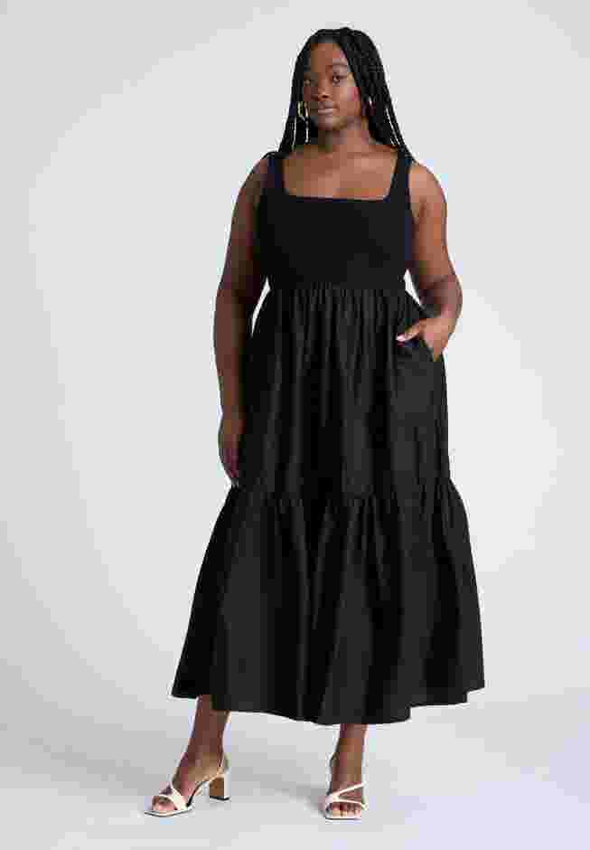 Mixed Fabric Tank Dress image number 0