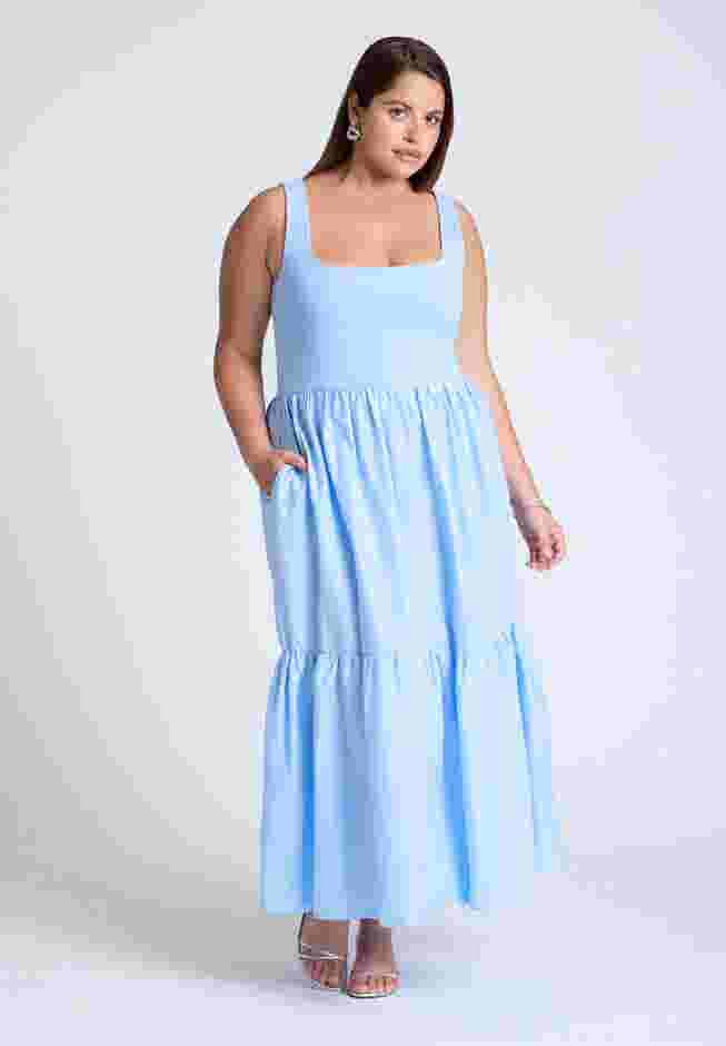 Mixed Fabric Tank Dress image number 0
