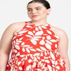 Printed Flare Skirt Maxi Dress image number null