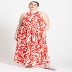 Printed Flare Skirt Maxi Dress image number null