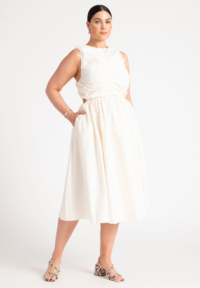 Shirred Bodice Midi Dress image number 0