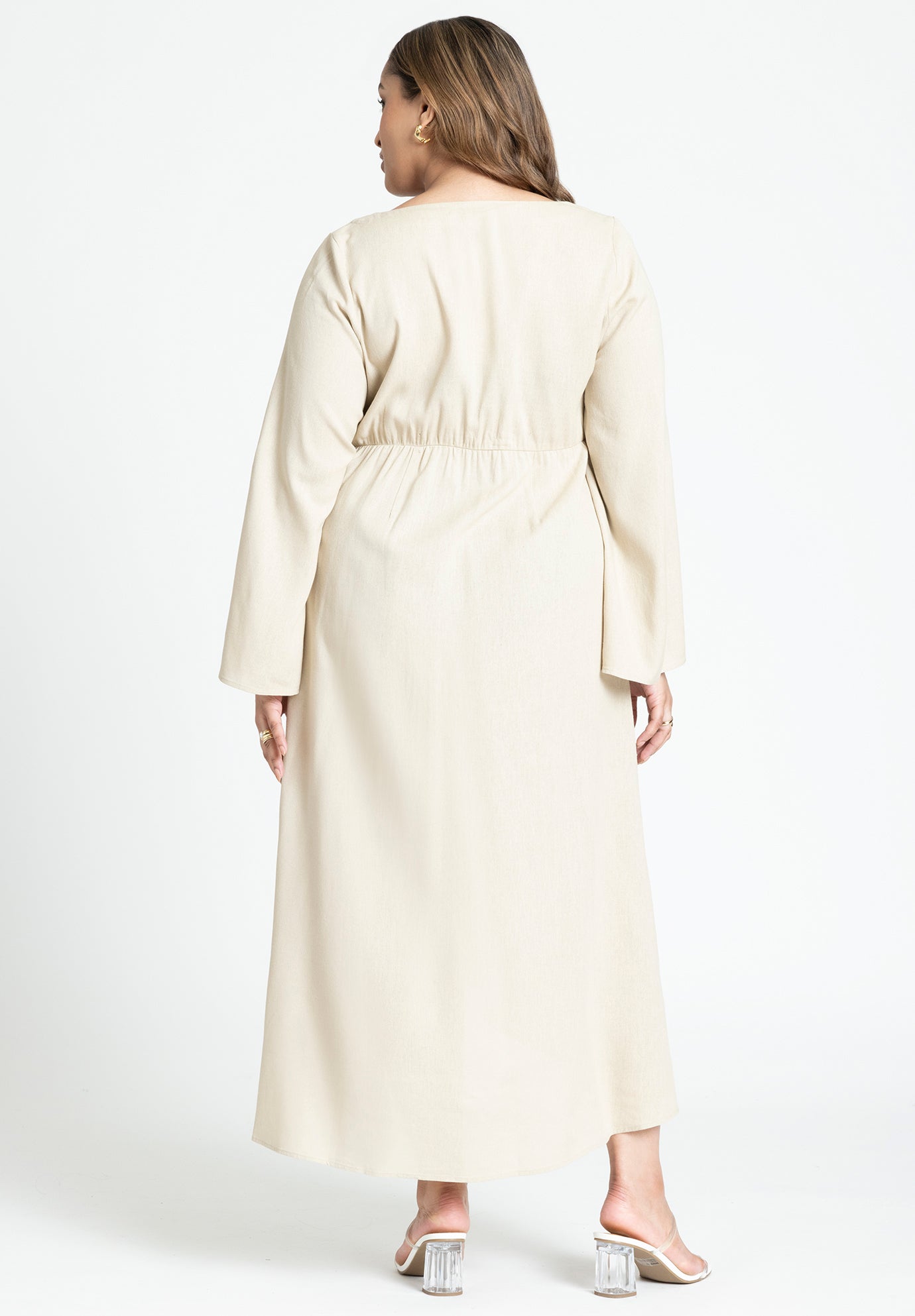 Asym Button Up Linen Dress image number 1
