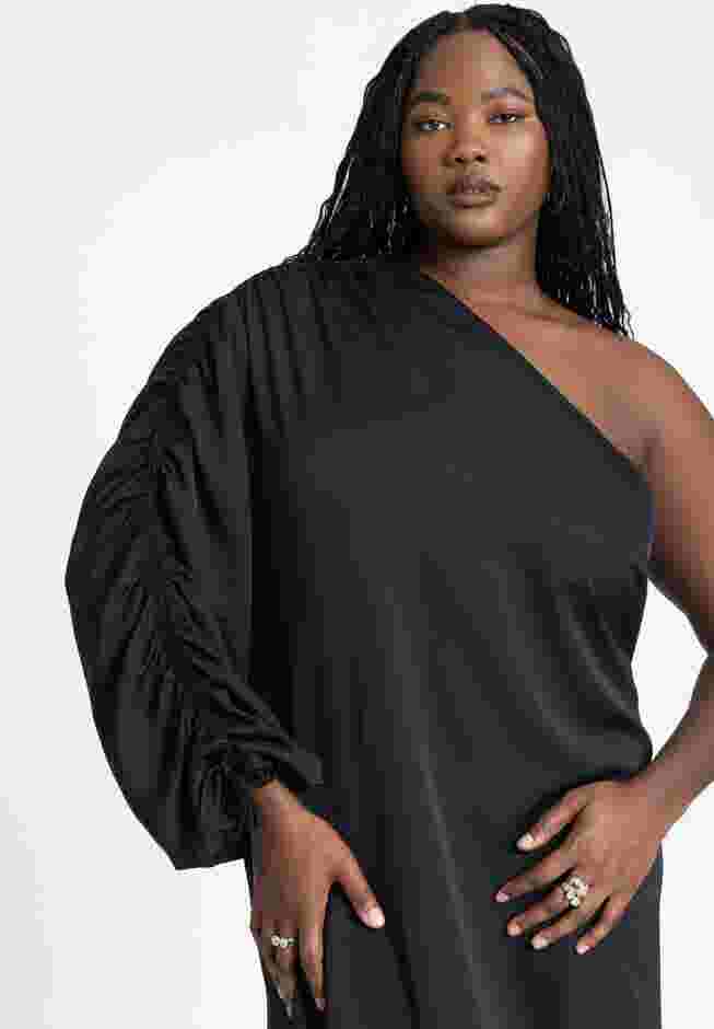 Gathered Sleeve Column Dress image number 2