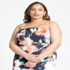 Printed Satin Bias Dress image number null