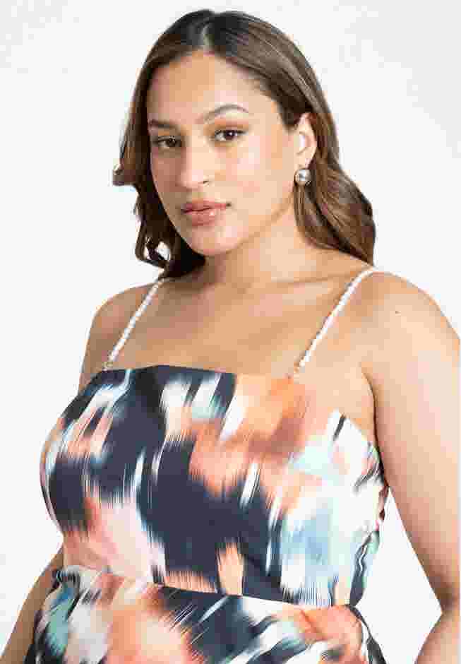Printed Satin Bias Dress image number 3