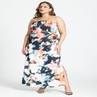 Printed Satin Bias Dress image number null