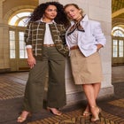Stretch Cotton Chino Wide-Leg Trouser image number null