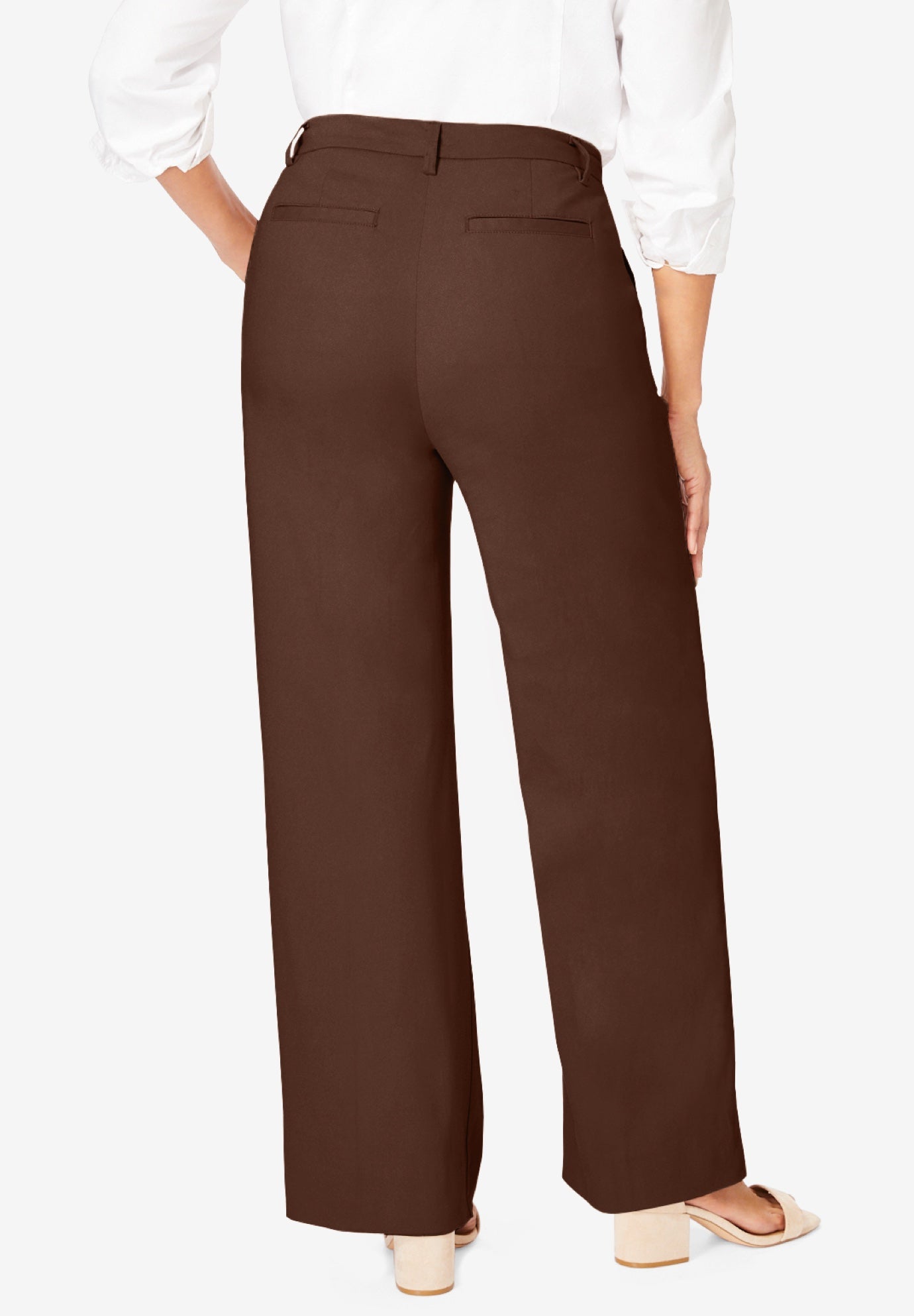 Stretch Cotton Chino Wide-Leg Trouser image number 2