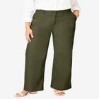 Stretch Cotton Chino Wide-Leg Trouser image number null