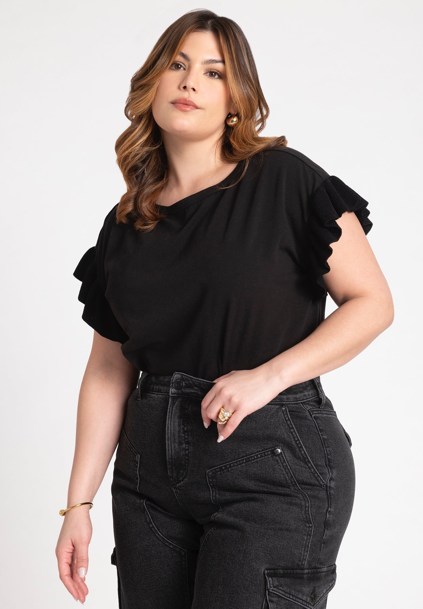 Ruffle Sleeve Tee image number 0