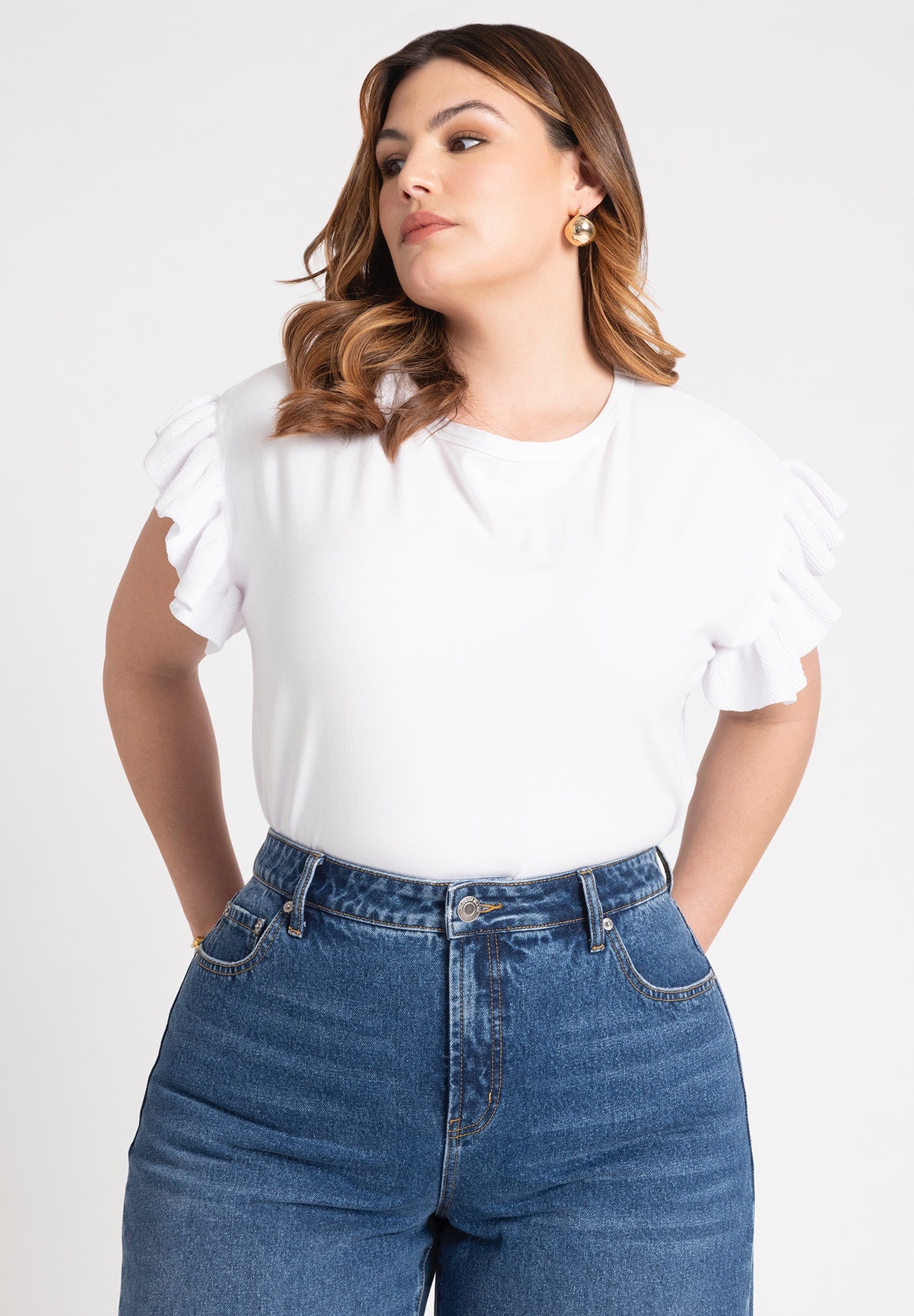 Ruffle Sleeve Tee image number 0