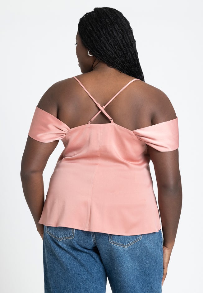 Off The Shoulder Cowl Neck Blouse image number 1