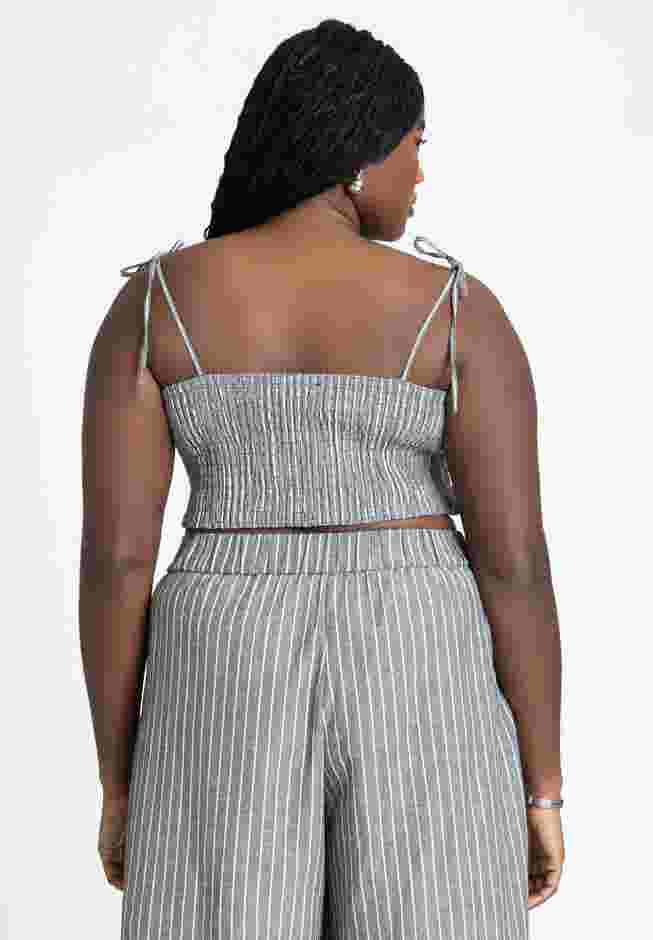 Elastic Striped Crop Top image number 1