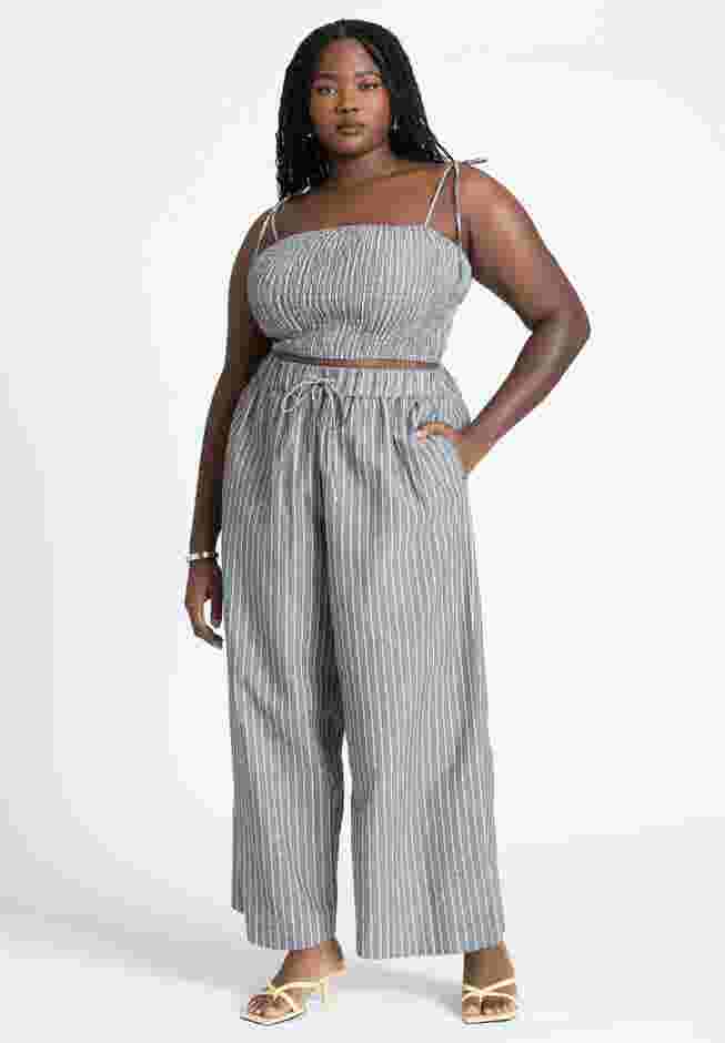 Elastic Striped Crop Top image number 2