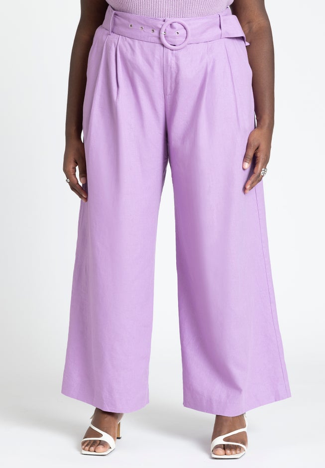 Pleat Detail Pant With Belt image number null