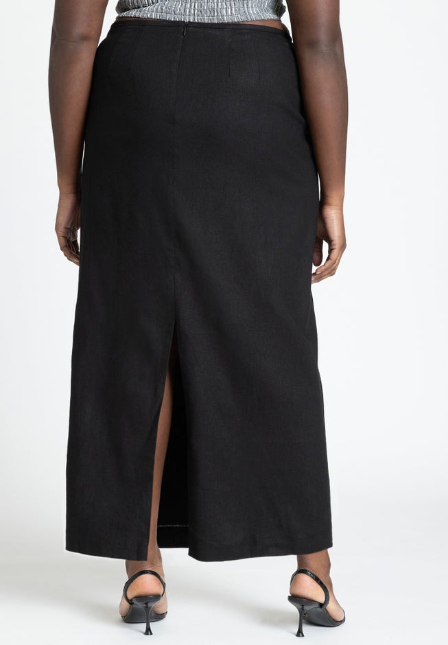 Linen Column Skirt image number 2