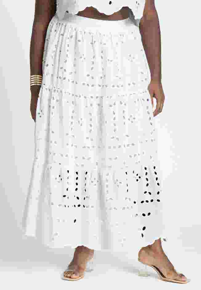 Eyelet Tiered Maxi Skirt image number 1
