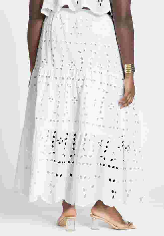 Eyelet Tiered Maxi Skirt image number 2