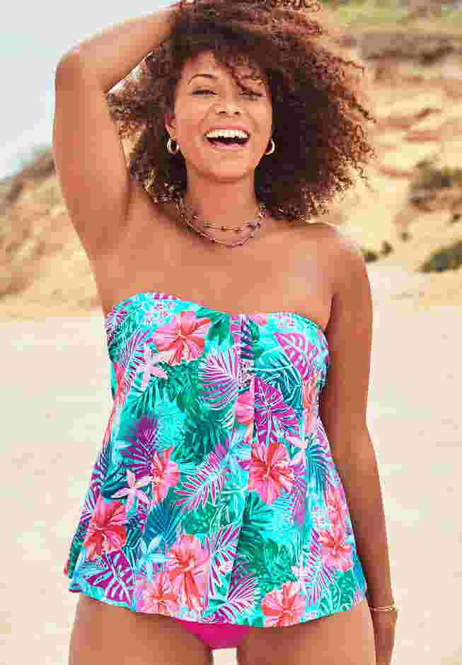 Flyaway Bandeau Tankini Top image number 0