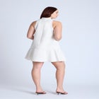 Mock Neck Belted Mini Dress image number null