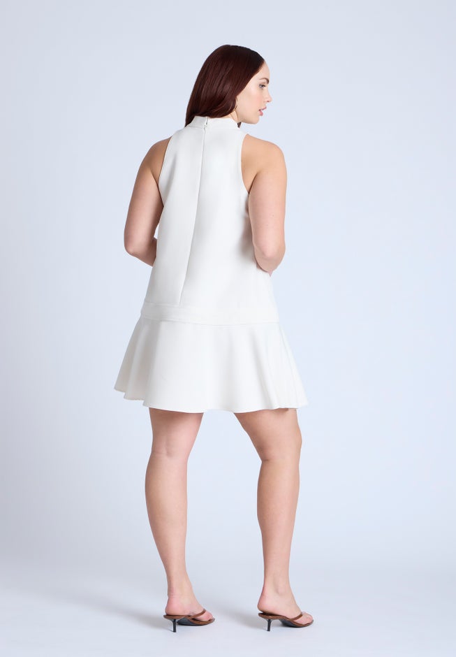 Mock Neck Belted Mini Dress image number 1