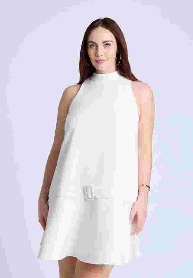 Mock Neck Belted Mini Dress image number 2