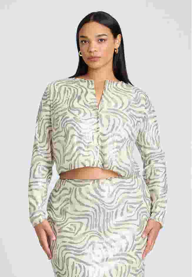 Sequin Cropped Cardigan image number 1