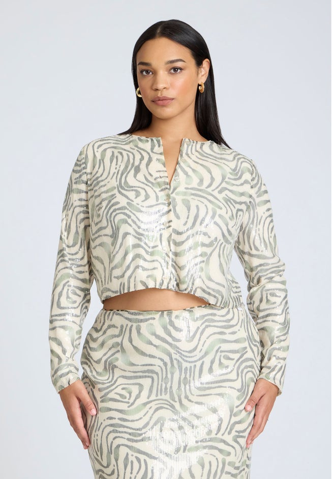 Sequin Cropped Cardigan image number 1