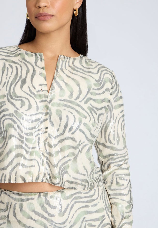 Sequin Cropped Cardigan image number 3