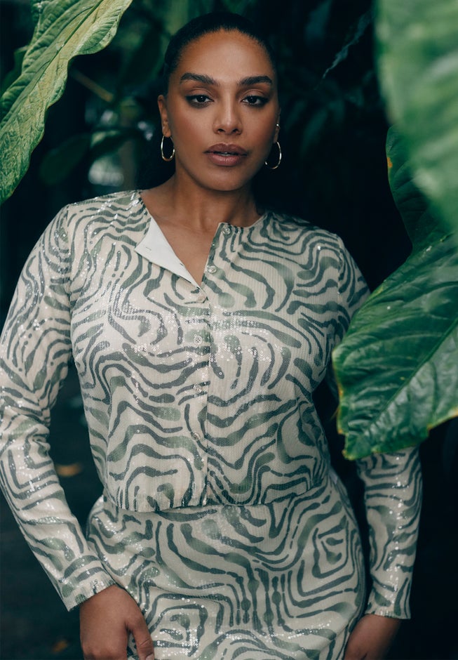 Sequin Cropped Cardigan image number 0