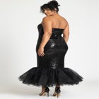 Tulle Flounce Sequin Column Dress image number null