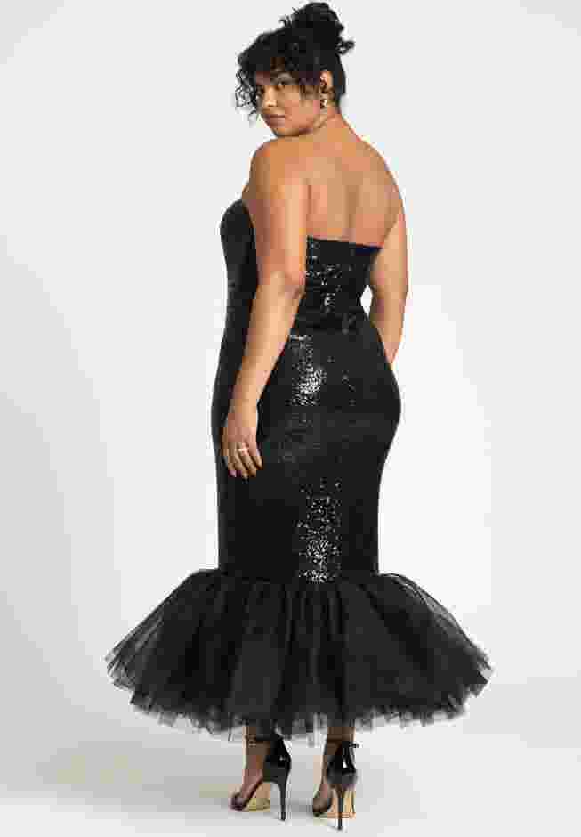 Tulle Flounce Sequin Column Dress image number 1