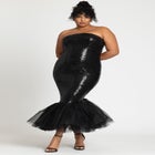 Tulle Flounce Sequin Column Dress image number null