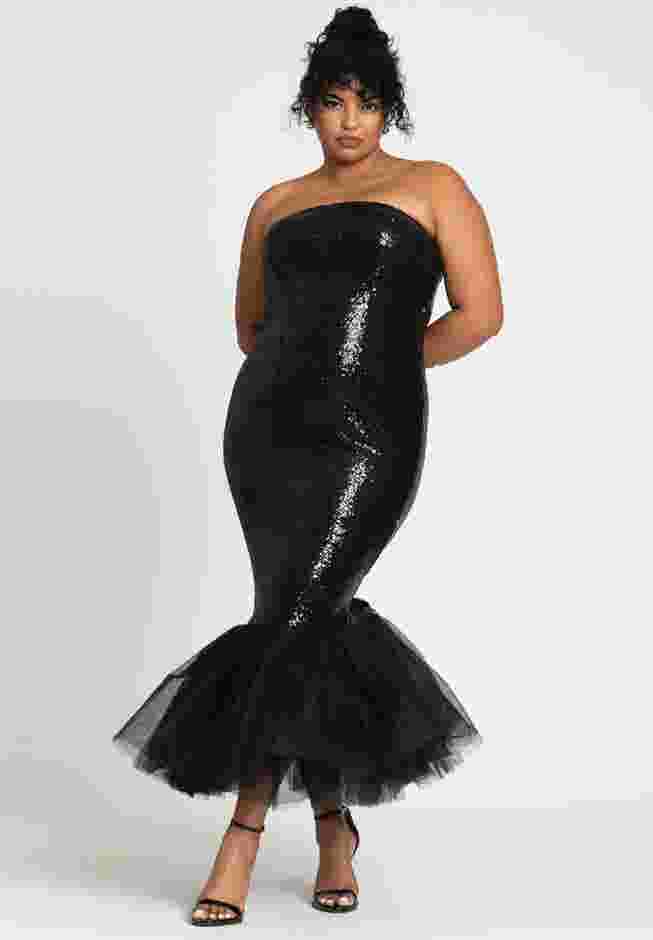 Tulle Flounce Sequin Column Dress image number 0