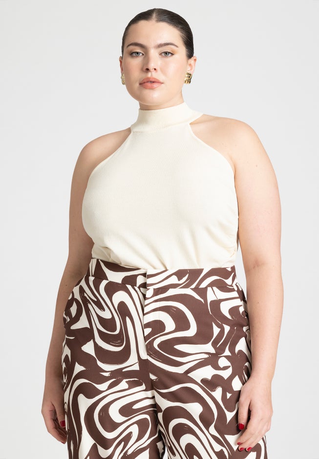 Halter Neck Sweater image number null