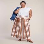 Poplin Maxi Skirt With Side Slits image number null