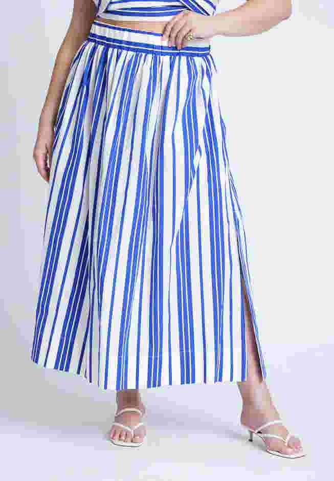 Poplin Maxi Skirt With Side Slits image number 2