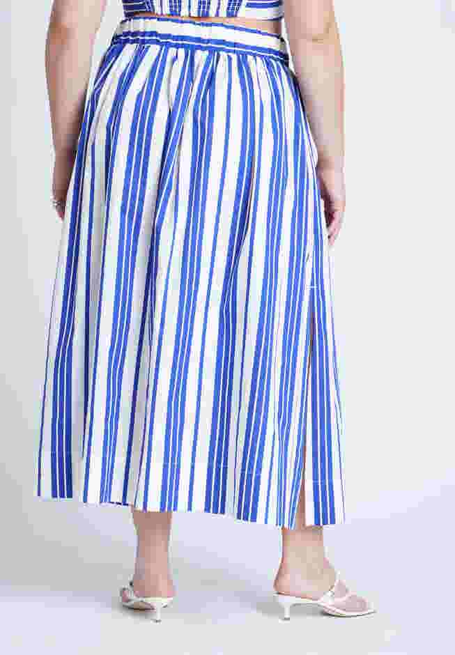 Poplin Maxi Skirt With Side Slits image number 3